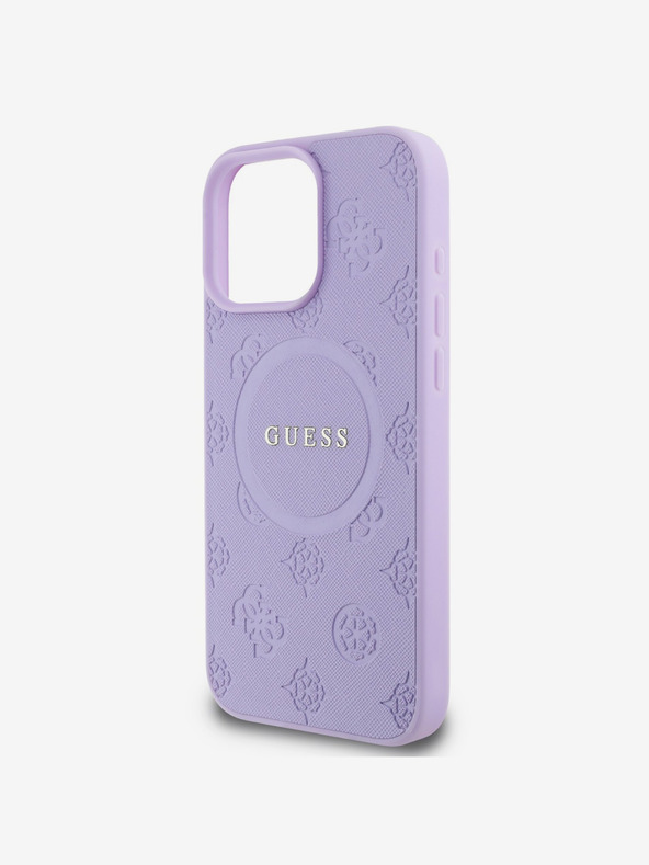 Guess Guess Saffiano bazsarózsa bélyegzős MagSafe hátlap iPhone 16 Pro készülékhez Lila