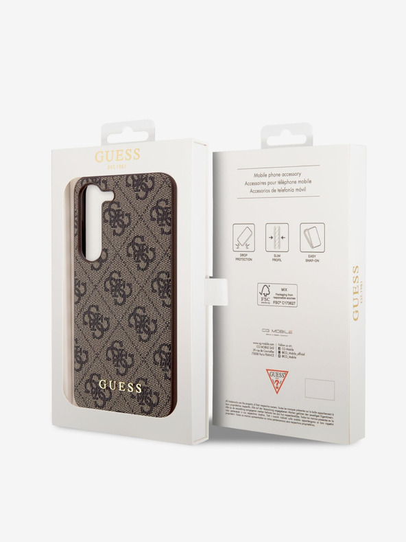 Guess Guess 4G Charm hátlap Samsung Galaxy S23-hoz barna barna