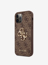 Guess Guess PU 4G fém logós hátlap iPhone 12/12 Pro barna színű iPhone 12/12 Pro készülékre