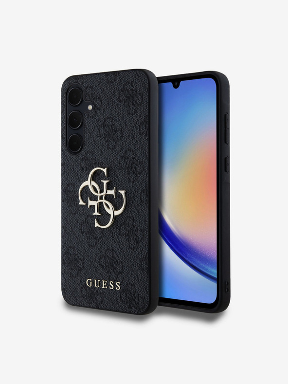 Guess Guess PU 4G fém logós hátlap a Samsung Galaxy A35 5G szürke modellhez