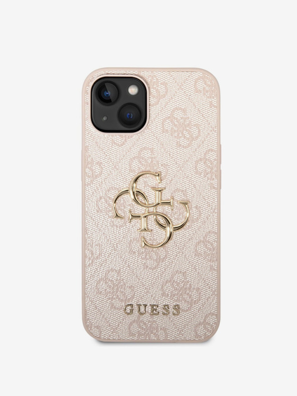 Guess Guess PU 4G fém logós hátlap az iPhone 14 rózsaszínű készülékhez