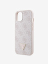 Guess Guess PU 4G Strass háromszög fém logós hátlap iPhone 15-hez Rózsaszínű