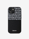 DKNY PU bőr Ismétlődő mintás kártyazseb hátlap az iPhone 14-hez Fekete DKNY DKNY