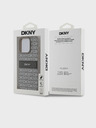 DKNY PU bőr ismétlődő mintás, tónusos csíkos hátlap iPhone 14 Pro Max bézs DKNY DKNY