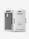 DKNY PU bőr ezüst fém logós Magsafe hátlap iPhone 13-hoz Szürke DKNY