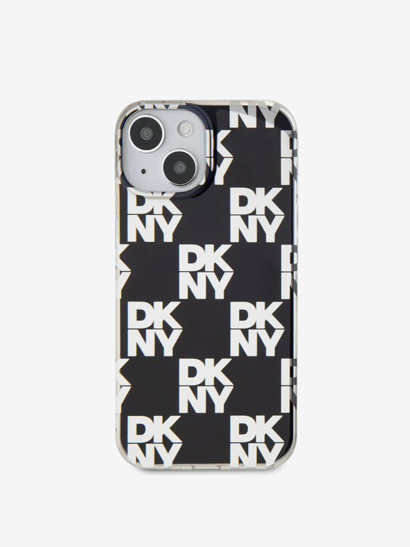 DKNY PC/TPU kockás mintás hátsó borító iPhone 15 készülékhez Fekete DKNY