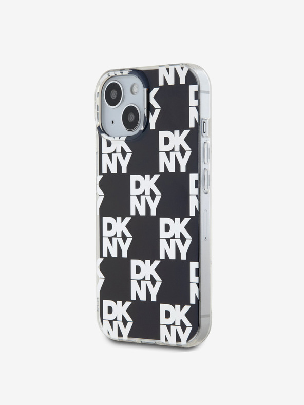DKNY PC/TPU kockás mintás hátsó borító iPhone 15 készülékhez Fekete DKNY