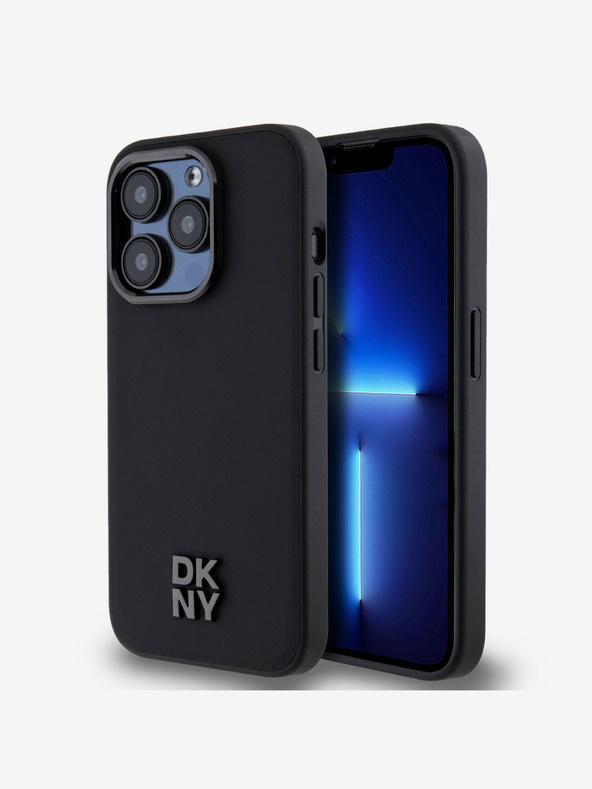 DKNY PU bőr Stack Logo Magsafe hátlap iPhone 14 Pro Max-hoz Fekete DKNY DKNY