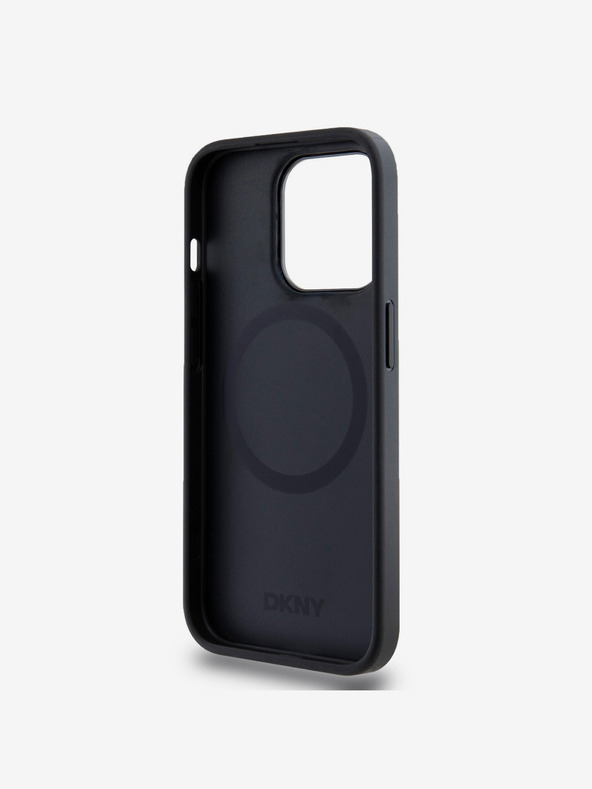 DKNY PU bőr Stack Logo Magsafe hátlap iPhone 14 Pro Max-hoz Fekete DKNY DKNY
