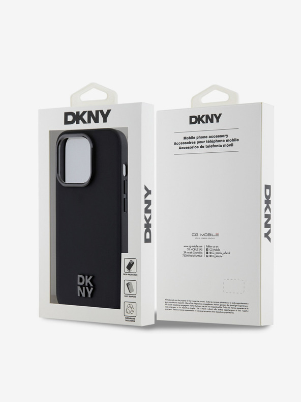 DKNY PU bőr Stack Logo Magsafe hátlap iPhone 14 Pro Max-hoz Fekete DKNY DKNY