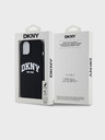 DKNY Folyékony szilikon íves logós MagSafe hátlap iPhone 11 készülékhez Fekete DKNY
