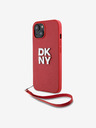 DKNY PU bőr Stack Logo logós csuklópántos hátlap iPhone 13-hoz Piros DKNY DKNY