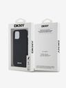 DKNY PU bőr ezüst fém logós Magsafe hátlap iPhone 12/12 Pro fekete DKNY DKNY
