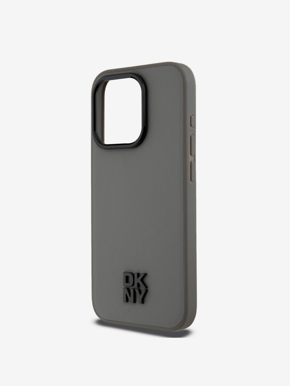 DKNY PU bőr Stack Logo Magsafe hátlap iPhone 15 Pro Max szürke DKNY szürke DKNY