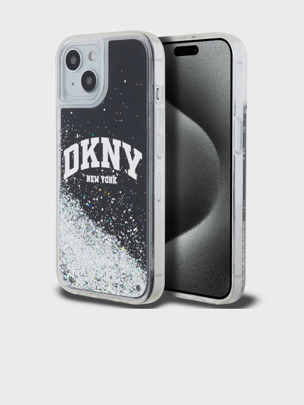 DKNY Folyékony csillogó íves logós hátlap iPhone 11 fekete DKNY DKNY
