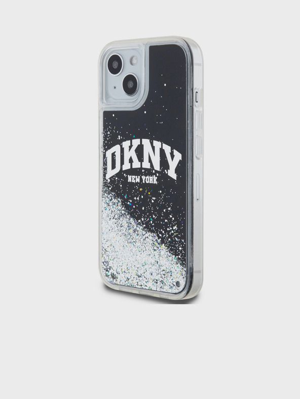 DKNY Folyékony csillogó íves logós hátlap iPhone 11 fekete DKNY DKNY