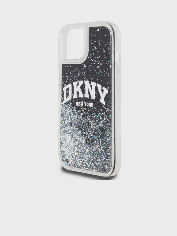 DKNY Folyékony csillogó íves logós hátlap iPhone 11 fekete DKNY DKNY