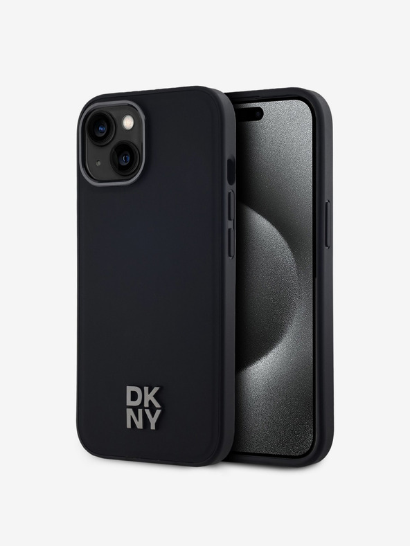 DKNY PU bőr Stack Logo Magsafe hátlap iPhone 15-hez Fekete DKNY DKNY