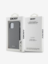 DKNY PU bőr ezüst fém logós Magsafe hátlap iPhone 12/12 Pro szürke szürke DKNY
