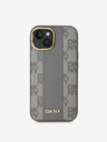 DKNY PU bőr kockás mintás Magsafe hátlap iPhone 15 bézs színű iPhone 15 Max Max bézs DKNY
