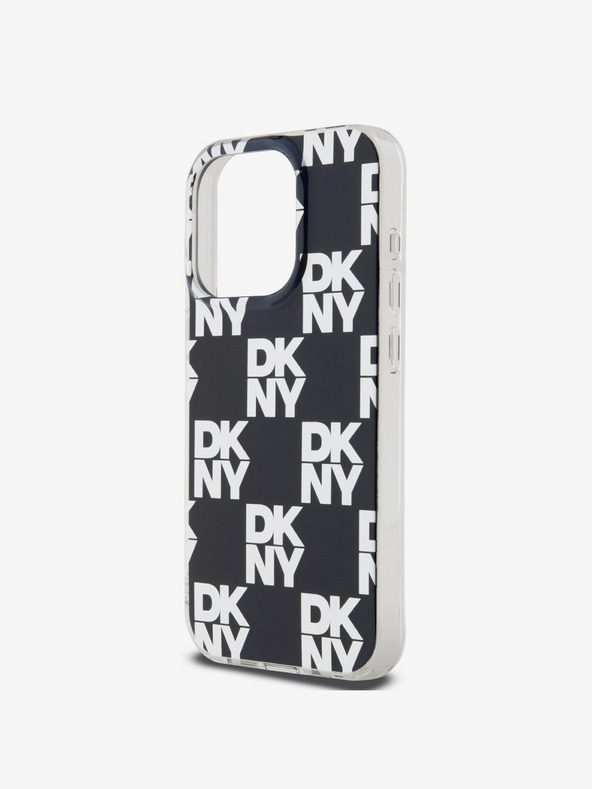 DKNY PC/TPU kockás mintás hátsó borító iPhone 15 Pro Max-hoz Fekete DKNY