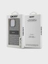 DKNY PU bőr ismétlődő mintás, tónusos csíkos hátlap iPhone 14 Pro bézs DKNY DKNY