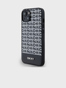 DKNY PU bőr Ismétlődő mintás alsó csíkos MagSafe hátlap iPhone 13-hoz Fekete DKNY Fekete DKNY