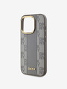 DKNY PU bőr kockás mintás Magsafe hátlap iPhone 15 Pro bézs DKNY 15 Pro bézs DKNY