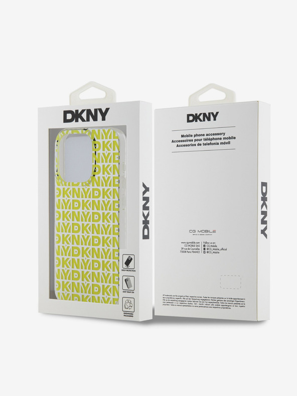 DKNY PC/TPU ismétlődő mintás hátsó borító iPhone 15 Pro Max készülékhez Sárga DKNY