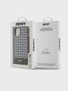 DKNY PU bőr Ismétlődő mintás alsó csíkos MagSafe hátlap iPhone 15-hez Barna DKNY