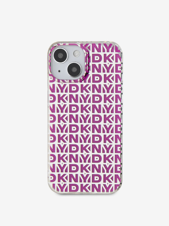 DKNY PC/TPU ismétlődő mintás hátsó borító iPhone 15 rózsaszín DKNY