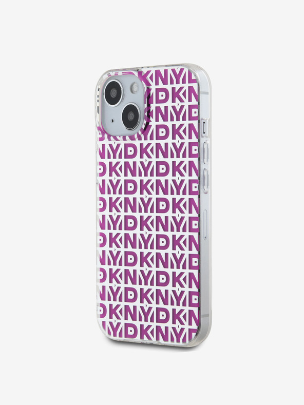 DKNY PC/TPU ismétlődő mintás hátsó borító iPhone 15 rózsaszín DKNY