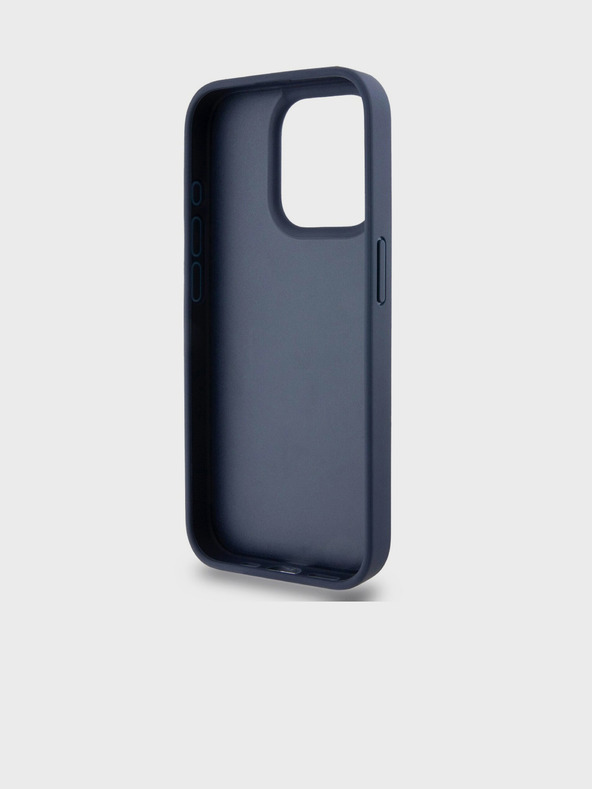 DKNY PU bőr ismétlődő mintás, tónusos csíkos hátlapi borító iPhone 14 Pro kék DKNY DKNY