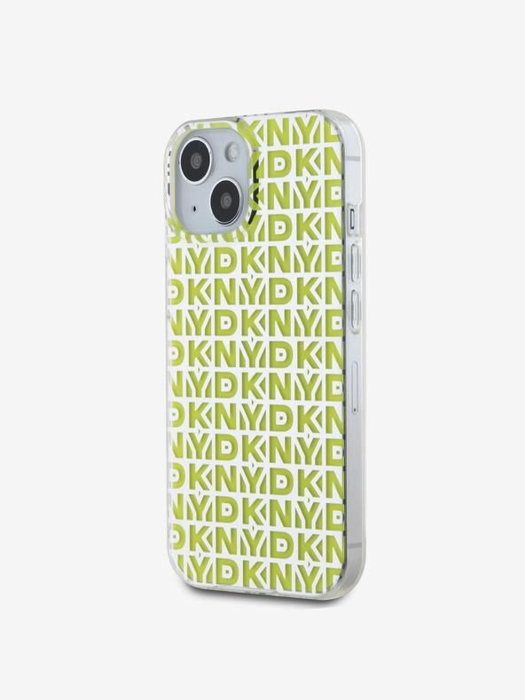 DKNY PC/TPU ismétlődő mintás hátsó borító iPhone 15 készülékhez Sárga DKNY