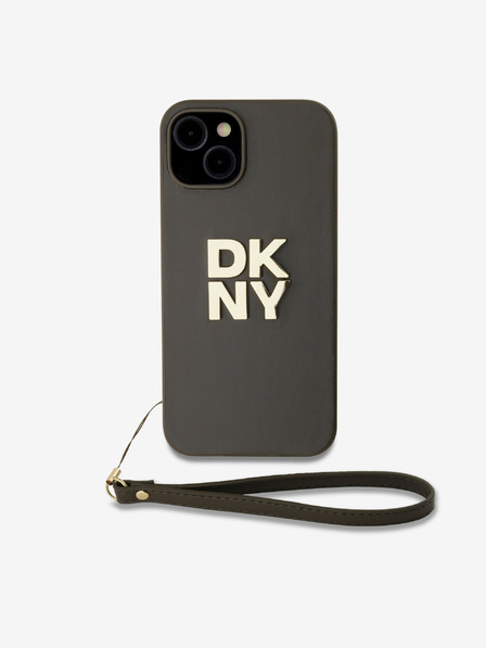 DKNY PU bőr Stack Logo csuklópánt hátlap iPhone 13-hoz Barna DKNY DKNY