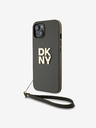DKNY PU bőr Stack Logo csuklópánt hátlap iPhone 13-hoz Barna DKNY DKNY