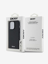 DKNY PU bőr ezüst fém logós Magsafe hátlap iPhone 14 Pro Fekete DKNY DKNY