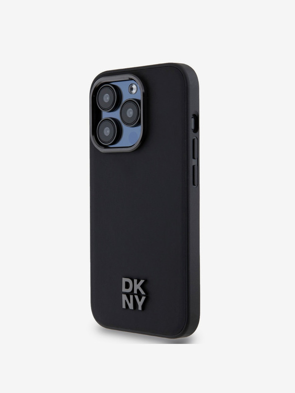 DKNY PU bőr Stack Logo Magsafe hátlap iPhone 15 Pro Max-hoz Fekete DKNY DKNY
