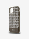 DKNY PU bőr ismétlődő mintás alsó csíkos MagSafe hátlap iPhone 11-hez Barna DKNY