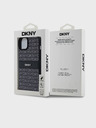 DKNY PU bőr Ismétlődő mintás, tónusos csíkos hátlap iPhone 15 Plus fekete DKNY DKNY