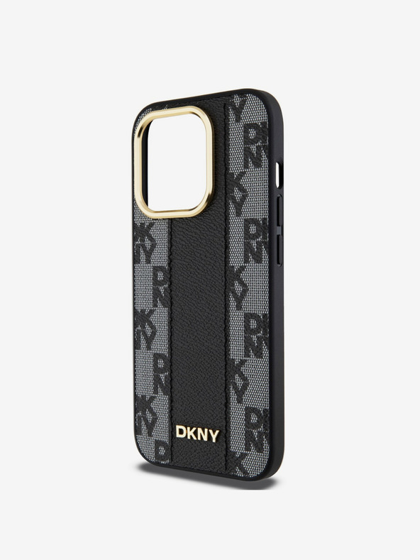 DKNY PU bőr kockás mintás Magsafe hátlap iPhone 15 Pro Max fekete DKNY DKNY