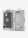 DKNY PU bőr Stack Logo csuklópánt hátlapi borító iPhone 14 készülékhez Fekete DKNY