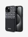 DKNY PU bőr Ismétlődő mintás kártya zsebes hátlap iPhone 15 fekete DKNY DKNY