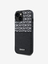 DKNY PU bőr Ismétlődő mintás kártya zsebes hátlap iPhone 15 fekete DKNY DKNY