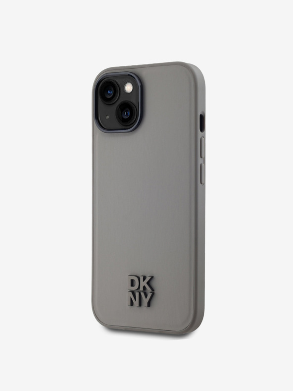 DKNY PU bőr Stack Logo Magsafe Magsafe hátlap iPhone 15 szürke DKNY DKNY