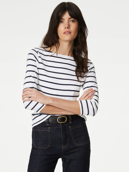 Marks & Spencer Fekete-fehér női csíkos póló Marks & Spencer