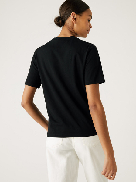 Marks & Spencer Fekete női pamut basic póló Marks & Spencer