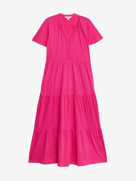 Marks & Spencer Sötét rózsaszín női jersey midi ruha fodrokkal Marks & Spencer