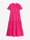 Marks & Spencer Sötét rózsaszín női jersey midi ruha fodrokkal Marks & Spencer