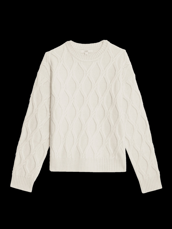 Marks & Spencer Texturált, puha fonalból készült, kerek nyakú pulóver Marks & Spencer
